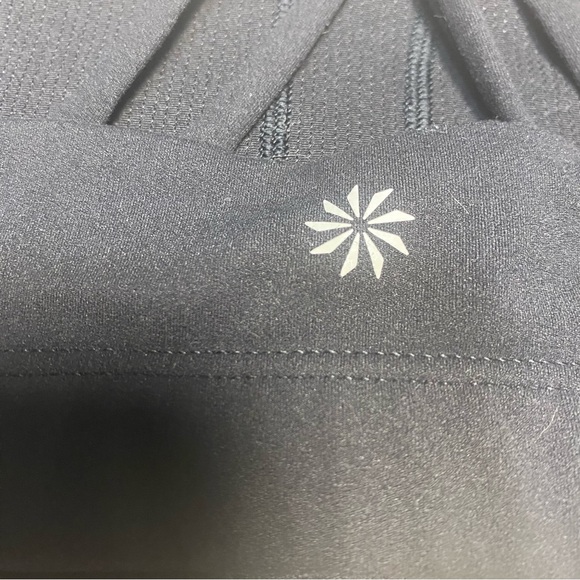 Athleta 12 Girl or XS Women’s Strappy Back Sports Bra Yoga Longline Black - Picture 7 of 8